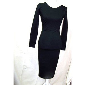 Lulus Bodycon Black Dress Small Plunge Back Sexy NWT